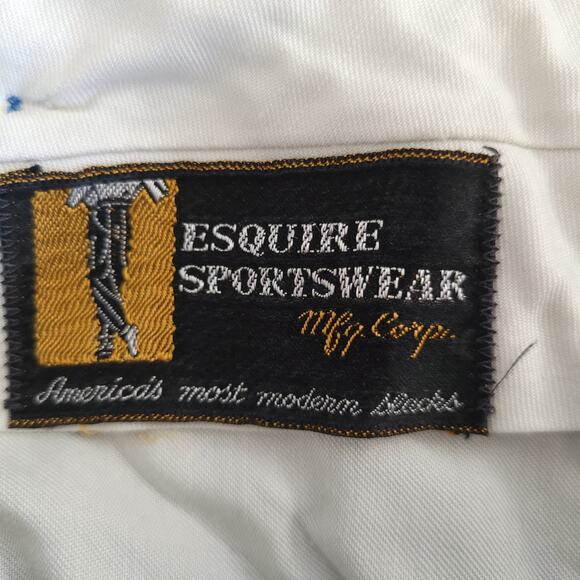 Vintage Mens Pants 50s Blue Esquire Sportswear Textured Wash and Wear 36 x 29.5 - Picture 10 of 11